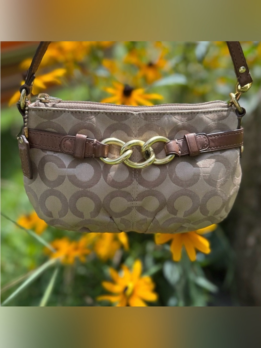 Coach Optic C wristlet mini bag
